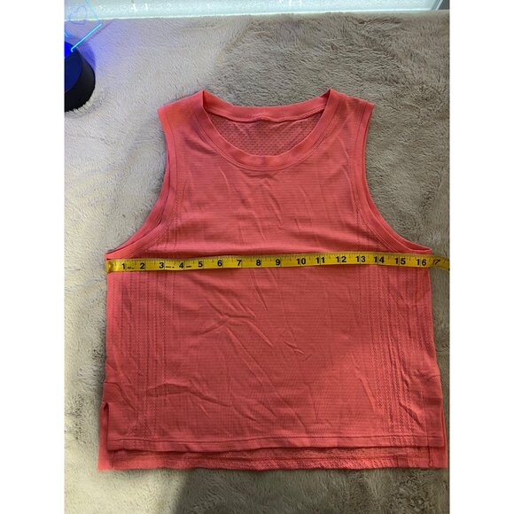 Lululemon Coral Sleeveless Perforated Tank Top Womens Athletic Wear Lightweight - Picture 6 of 8